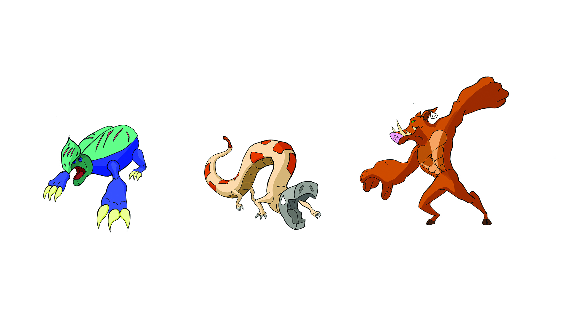 The Three Monsters characters were created by Ethan Davidson.