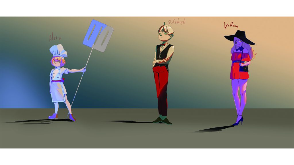 Junxian Hjuang created three unique characters.  