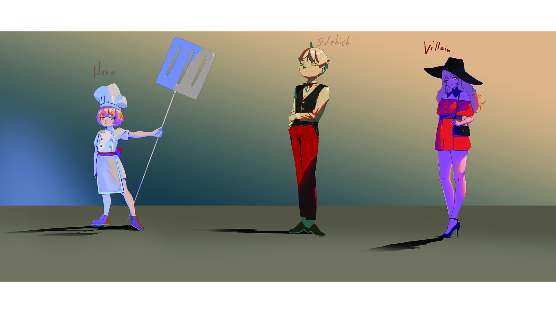 Junxian Hjuang created three unique characters.