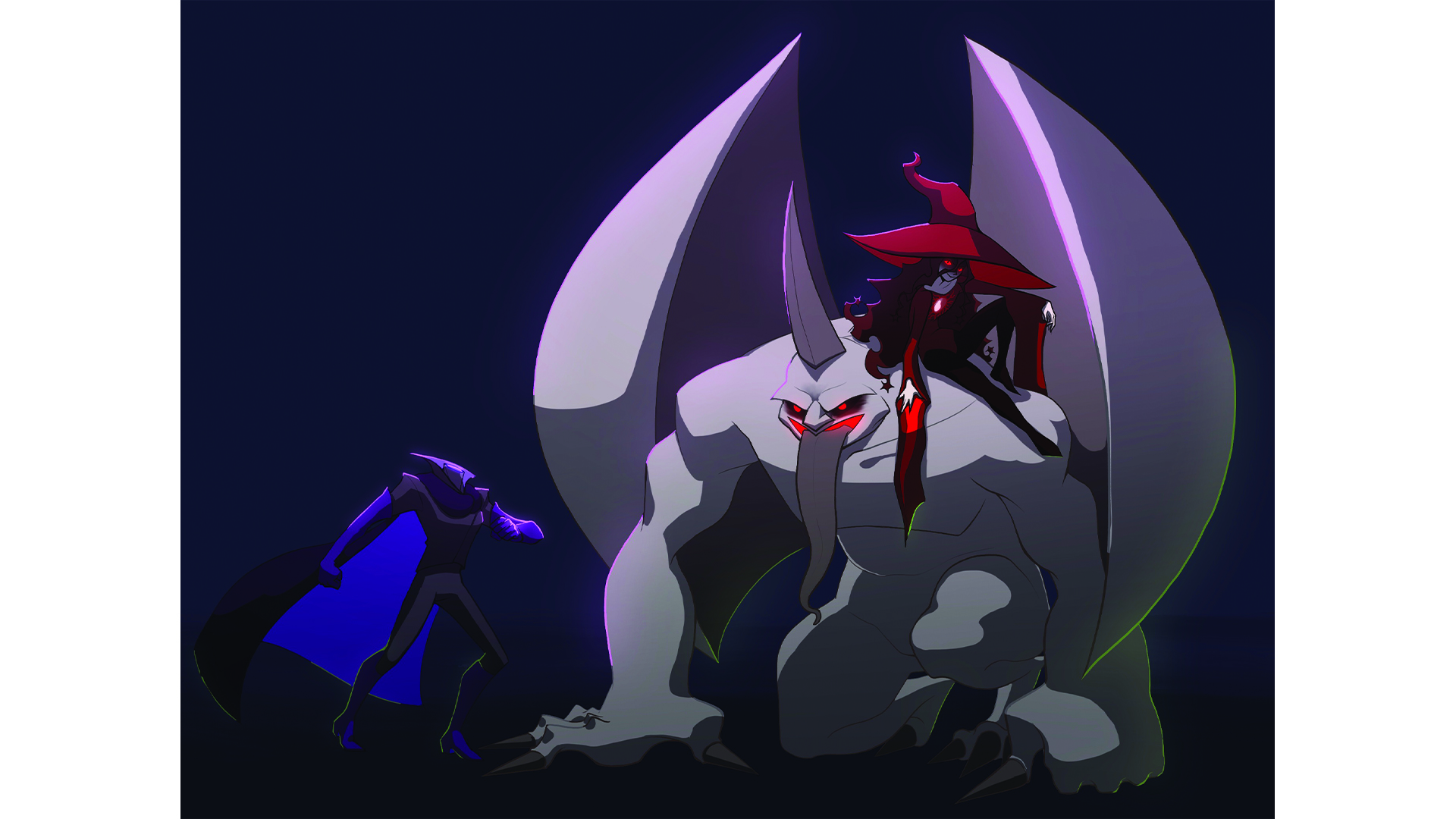 Phebe Penny created three distinct monster characters in the midst of darkness.